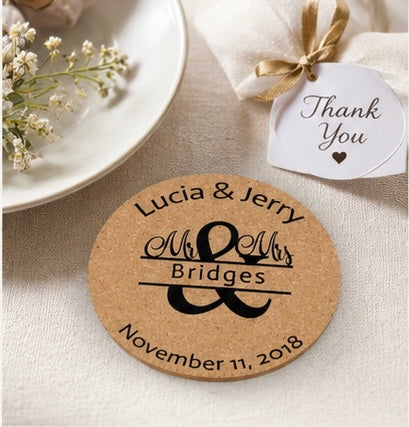 Signature Monogram Personalized Cork Coasters