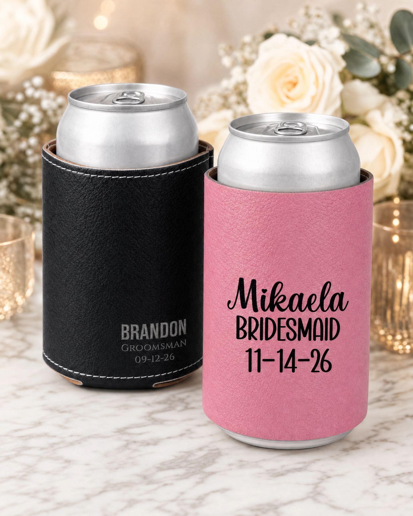 Personalized Leatherette Can Cooler