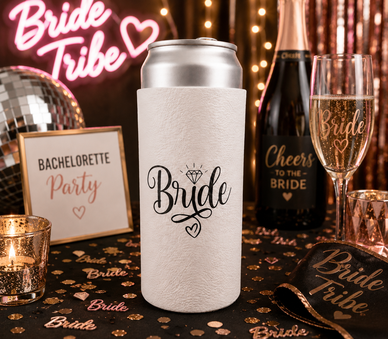 Bride & Groom Leatherette Can Cooler Duo