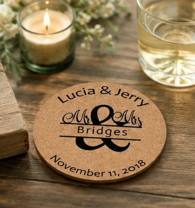 Signature Monogram Personalized Cork Coasters
