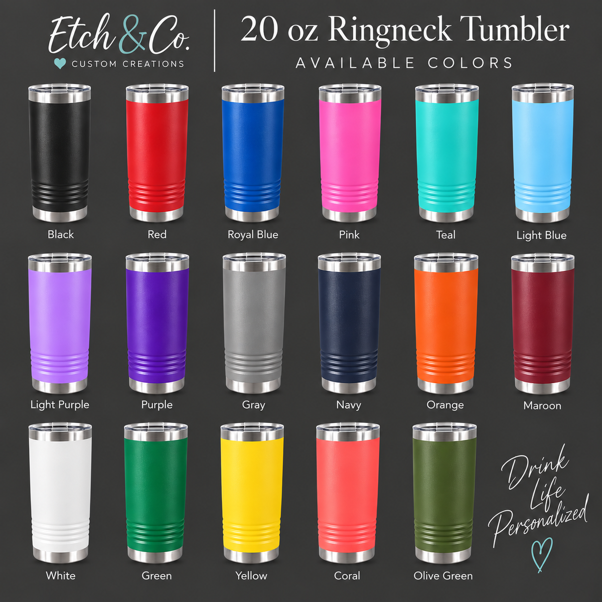 Personalized 20 oz Ringneck Tumbler
