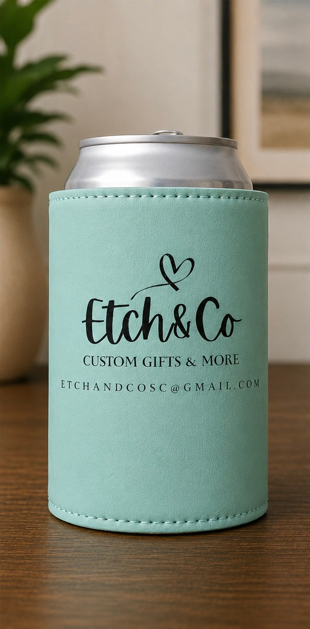 Personalized Leatherette Can Cooler