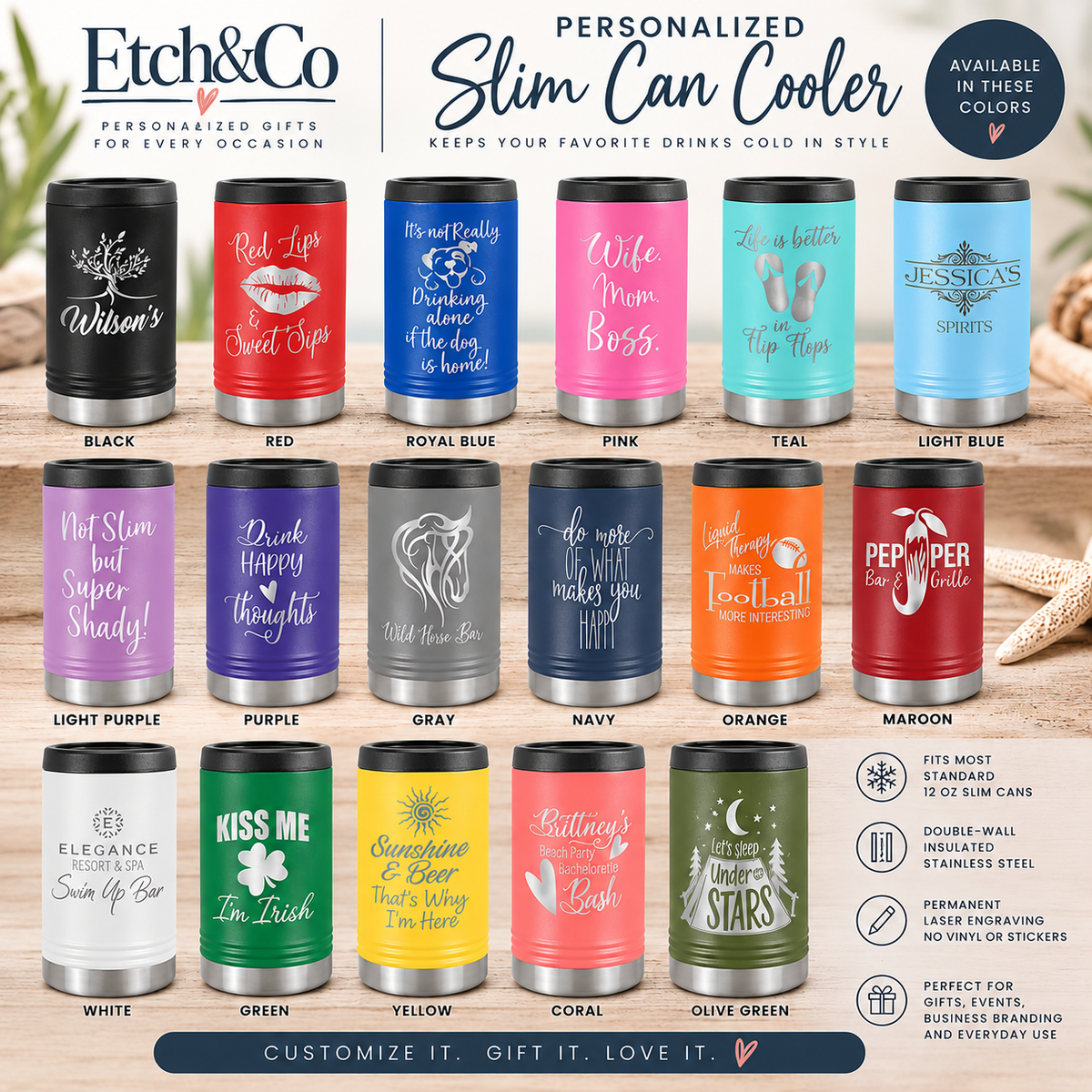 Personalized Slim Can Cooler