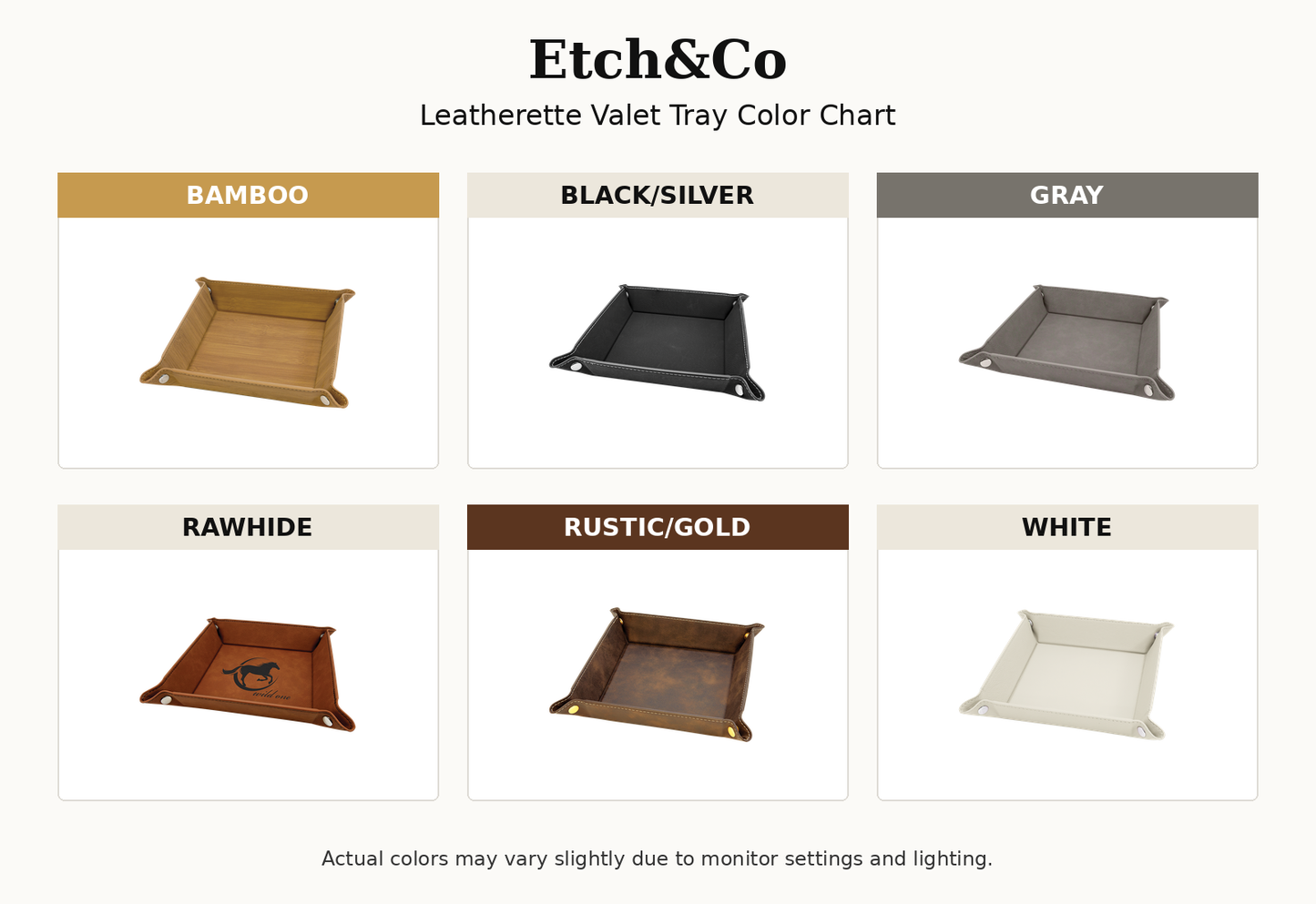 Personalized Leatherette Valet Tray, 6x6